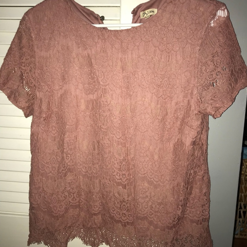 Pink lace shirt